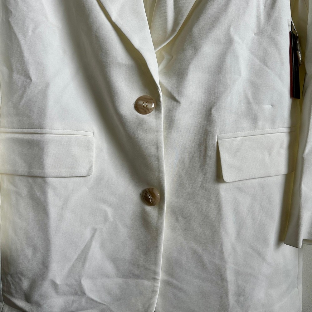 Vince Camuto Blazer Womens 8 New Ivory Garden Romance White Jacket Pockets NWT - Picture 2 of 11
